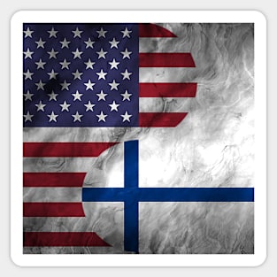 USA Finland Dual Yin Yang Flag Sticker